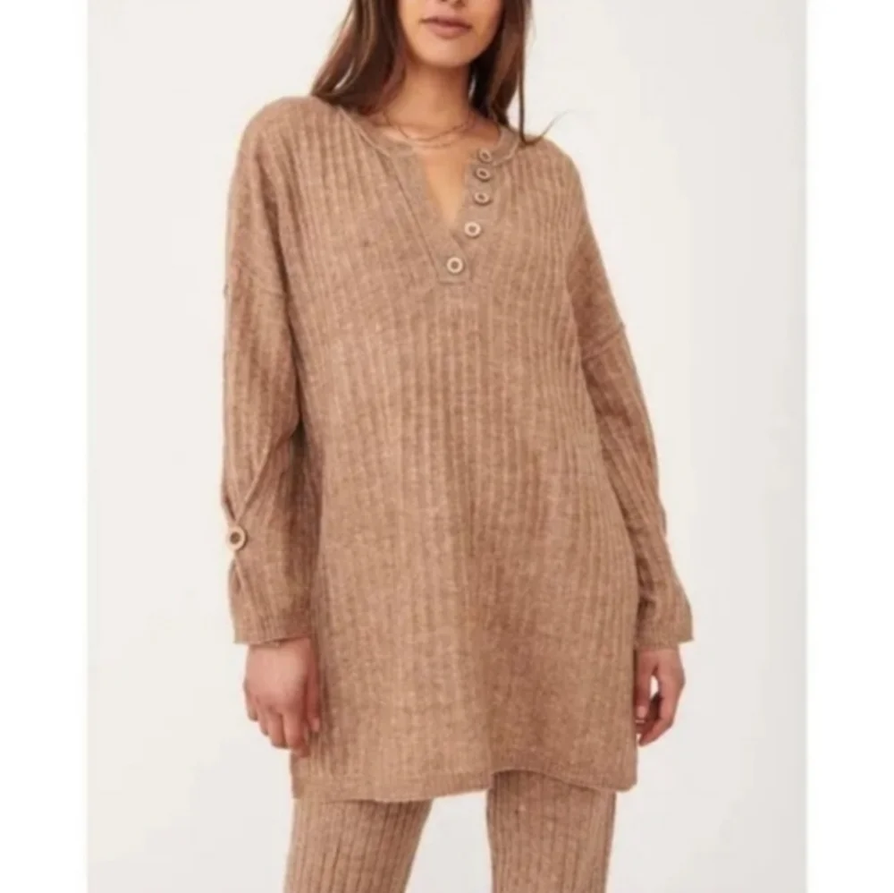 Intimately Free People Around the Clock Oversized Ribbed Knit Sweater Sz Small